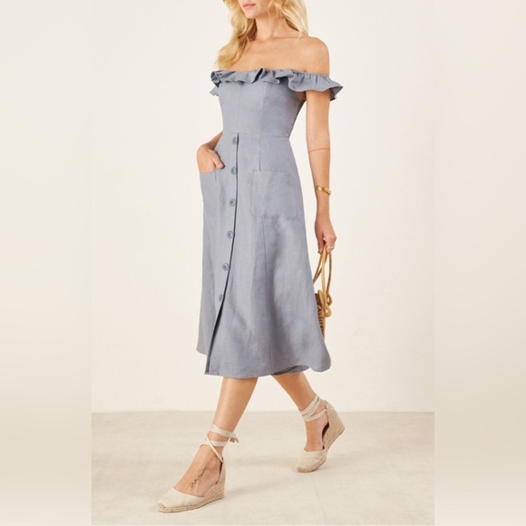 Reformation Hattie Dress in Mineral - Picture 2 of 7